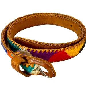 Handcrafted Multicolor Woven Leather Belt